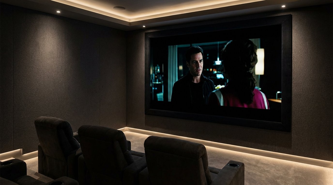 Rahmenleinwand im Heimkino